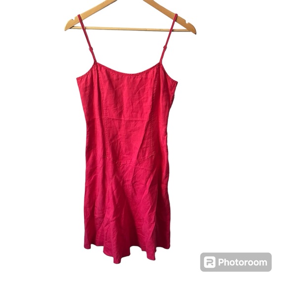 United Colors Of Benetton Dresses & Skirts - United Colors‎ of Benetton 100% Linen Spaghetti Strap Tank Dress Pink Size Small
